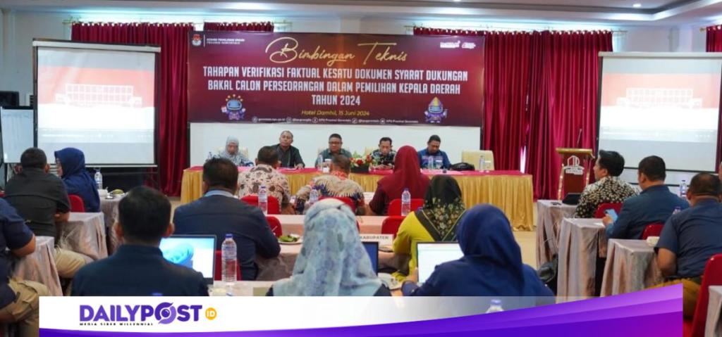 KPU Gorontalo Tingkatkan Akurasi Verifikasi Faktual di Pilkada 2024 melalui&nbsp;Bimtek