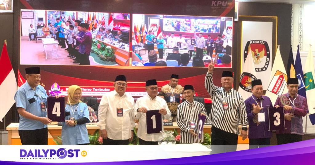 KPU Resmi Tetapkan Nomor Urut Paslon Cagub-Cawagub Provinsi Gorontalo Untuk Pilkada&nbsp;2024